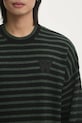Μάλλινο πουλόβερ Wood Wood Tya Striped Oversized Jumper πράσινο 10315502.4159