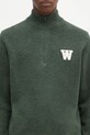 Вълнен пуловер Wood Wood Blu AA CS Halfzip зелен 10325502.4159