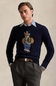 Vlněný svetr Polo Ralph Lauren kulatý námořnická modř 710946138