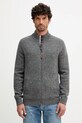 Barbour sweter wełniany wełna szary MKN1590