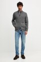 Barbour sweter wełniany MKN1590 szary AW25