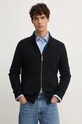 Barbour sweter wełniany wełna czarny MKN1590