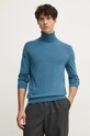 Sisley pulover subtiri turcoaz 10F2S2244