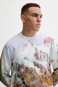 Bavlnený sveter Vans Premium Classics LX Printed Knit Sweater modrá VN000HMFWHT1