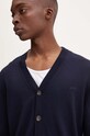A.P.C. kardigan wełniany cardigan joe logo granatowy WVAWM.H22248