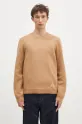 Vlnený sveter A.P.C. Pull Edward vlna hnedá WVBDJ.H23059