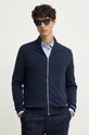 Кардиган з домішкою вовни Pepe Jeans NEW ANDRE MOCK ZIPPER з додаванням вовни темно-синій PM702458