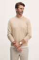 Светр з домішкою вовни Pepe Jeans NEW ANDRE CREW NECK бежевий PM702469