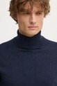 Pepe Jeans sweter z domieszką wełny NEW ANDRE TURTLE NECK granatowy PM702470