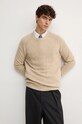 Pepe Jeans sweter z domieszką wełny CRED PM702480 beżowy AW24