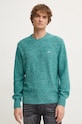 Вълнен пуловер Lacoste щампа тюркоазен AH2920