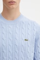 Lacoste sweter wełniany niebieski AH2924