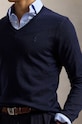 Polo Ralph Lauren sweter wełniany RWS-Longsleeve niebieski 710946142