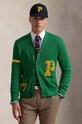 Хлопковый кардиган Polo Ralph Lauren Longsleeve аппликация зелёный 710949299
