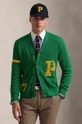 Polo Ralph Lauren cardigan in cotone Longsleeve applique verde 710949299