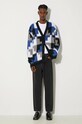 Кардиган з домішкою вовни Marcelo Burlon AOP Damier Cross Knit Cardigan CMHB001F24KNI0010645 сірий