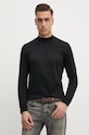 Karl Lagerfeld longsleeve din bumbac negru 544200.755001