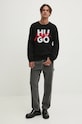 HUGO sweter bawełniany 50524553 czarny AW24