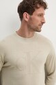 Calvin Klein Jeans sweter z domieszką wełny beżowy J30J326453