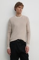 Πουλόβερ με προσθήκη μαλλιού Guess EARLE λεπτό μπεζ M4BR04.Z3H82