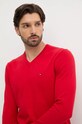 Tommy Hilfiger sweter bawełniany czerwony MW0MW14745