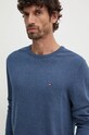 Tommy Hilfiger sweter bawełniany niebieski MW0MW14748