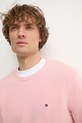 Tommy Hilfiger sweter bawełniany różowy MW0MW36347