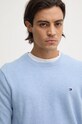 Tommy Hilfiger sweter bawełniany niebieski MW0MW36347