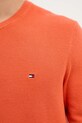 Βαμβακερό πουλόβερ Tommy Hilfiger MW0MW36347 πορτοκαλί