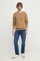 Βαμβακερό πουλόβερ Tommy Hilfiger MW0MW36347 καφέ SS25