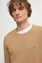 Βαμβακερό πουλόβερ Tommy Hilfiger καφέ MW0MW36347