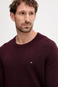 Βαμβακερό πουλόβερ Tommy Hilfiger μπορντό MW0MW36347