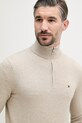 Tommy Hilfiger πουλόβερ ανδρικό βαμβακερό μπεζ MW0MW37331
