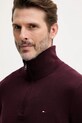 Tommy Hilfiger sweter bawełniany bordowy MW0MW37331