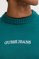 Guess Jeans sweter bawełniany M4BR31.Z3HM1 turkusowy
