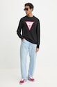 Βαμβακερό πουλόβερ Guess Jeans M4BR32.Z3HM1 μαύρο AW25