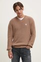 Bavlněný svetr Guess Jeans kulatý hnědá M4BR33.Z3HM1
