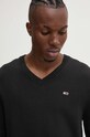 Бавовняний светр Tommy Jeans чорний DM0DM19429