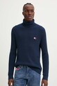 Tommy Jeans pulover din amestec de lana bleumarin DM0DM19434