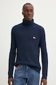 Tommy Jeans pulover din amestec de lana bleumarin DM0DM19434