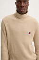 Свитер с примесью шерсти Tommy Jeans коричневый DM0DM19434