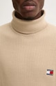 Свитер с примесью шерсти Tommy Jeans DM0DM19434 коричневый