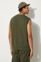 Odzież Carhartt WIP kamizelka bawełniana Script V-Neck Vest Sweat I033907.2DTXX zielony
