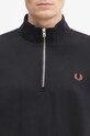 Pamučna dukserica Fred Perry Half Zip Sweatshirt crna M3574.X56
