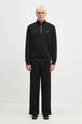 Pamučna dukserica Fred Perry Half Zip Sweatshirt M3574.X56 crna