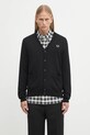 Fred Perry kardigan z wełną Classic Cardigan cienka czarny K9551.198