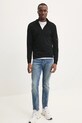 Вовняний светр C.P. Company Extra Fine Merino Wool Half Zipped Knit 17CMKN193A005528A чорний AW24