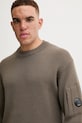 Μάλλινο πουλόβερ C.P. Company Knitwear Crew Neck In Re-Wool καφέ 17CMKN228A006595A