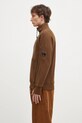 C.P. Company felpa in cotone Diagonal Raised Fleece Half Zipped Sweatshirt 17CMSS027A005086W arancione AW24