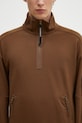C.P. Company felpa in cotone Diagonal Raised Fleece Half Zipped Sweatshirt arancione 17CMSS027A005086W